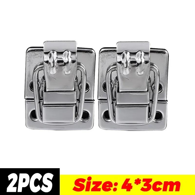 2/10x Stainless Steel Wood Box Hasps Drawer Buckles Suitcases Latches Jewelry Case Lock Clip Clasp Catch Chest Case Toggle Latch
