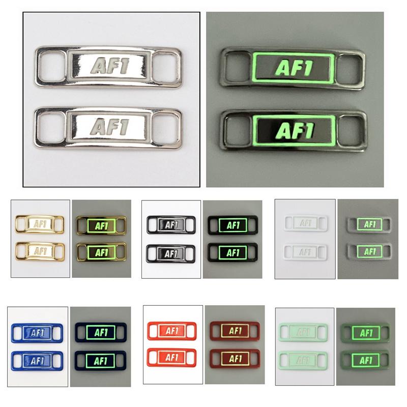 NO.8 2 шт. AF1 светящиеся шнурки с пряжкой ночью флуоресцентные светящиеся аксессуары для кроссовок металлический замок DIY украшение для шнурков