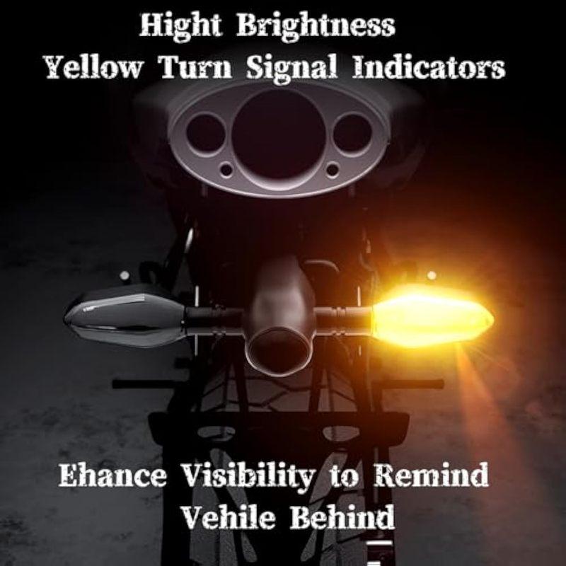 Universal Motorcycle LED Turn Signal Light ground Projector Flasher Lamp 27 Lighting Modes RGB Flowing Daytime Running Lights