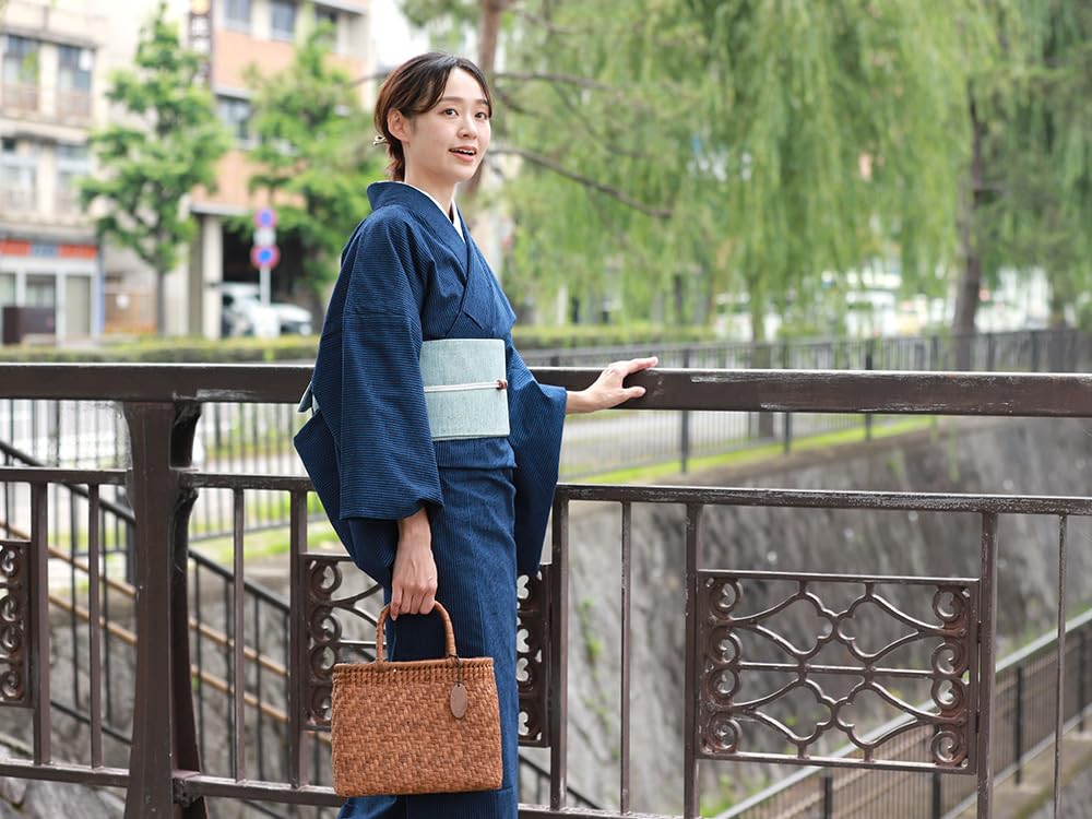 Хлопок Куруме Хлопок Сделано в одинарном стирающемся уже однотонном сером цвете M [Tayutafu] Кимоно, Ткать, Кимоно, Япония, Одежда, Кимоно, Пошитое на заказ, Женское,