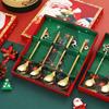 Christmas Tree Decoration Christmas Dessert Spoon 410 Stainless Steel Coffee Spoon