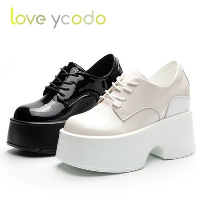 Кожаная женская модная повседневная обувь, очень толстая, 8 см, простая удобная обувь для девочек на весну, лето и осень