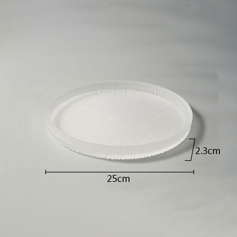 Transparent Glass Dinner Plate Restaurant Creative Flat Plate Dessert Plate Snack Plates Pasta Salad Plates Special Tableware