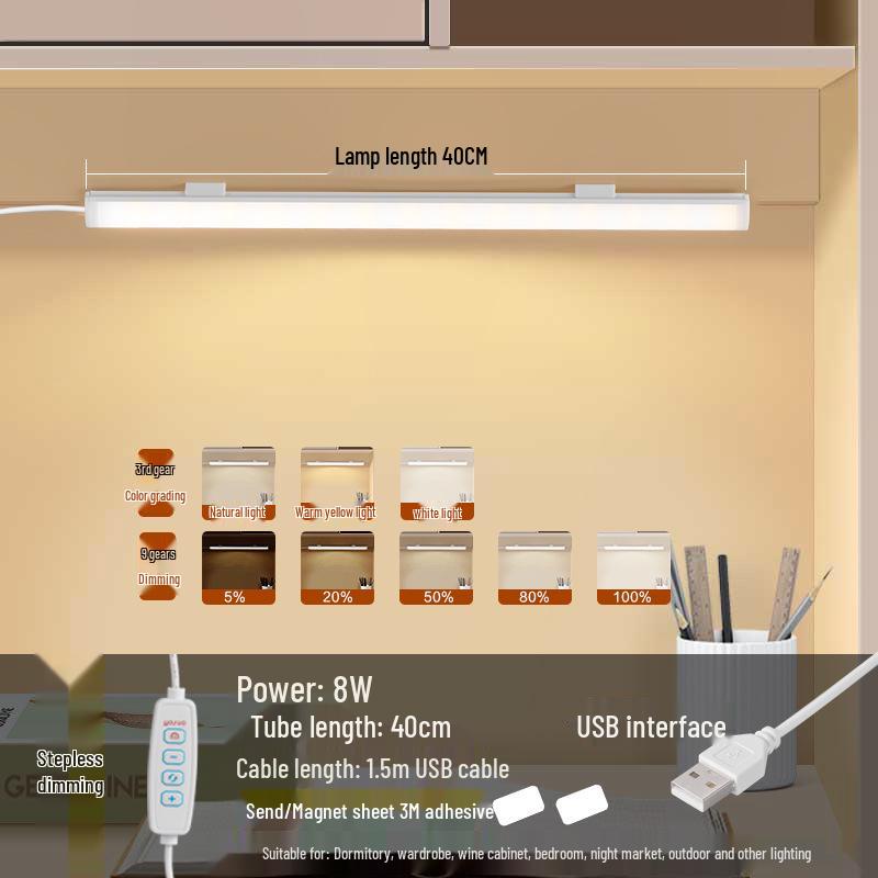 Eye-Protective USB Study Lamp - Magnetic Night Light for Desk & Bedroom