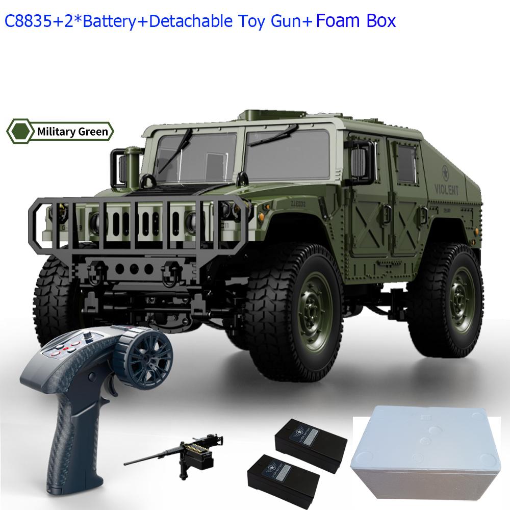 ABAH1 C8835 1:14 RC Car 2.4G Remote Control Car 4WD Off-road Climbing Simulation All-terrain RC Crawler Military Jeep JJRC RC Toys