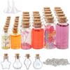 5-10pcs Small Mini Glass Bottles Jars with Cork Stoppers, 100pcs Eye Screws and 1pcs Small Funnels DIY Jewelry Making