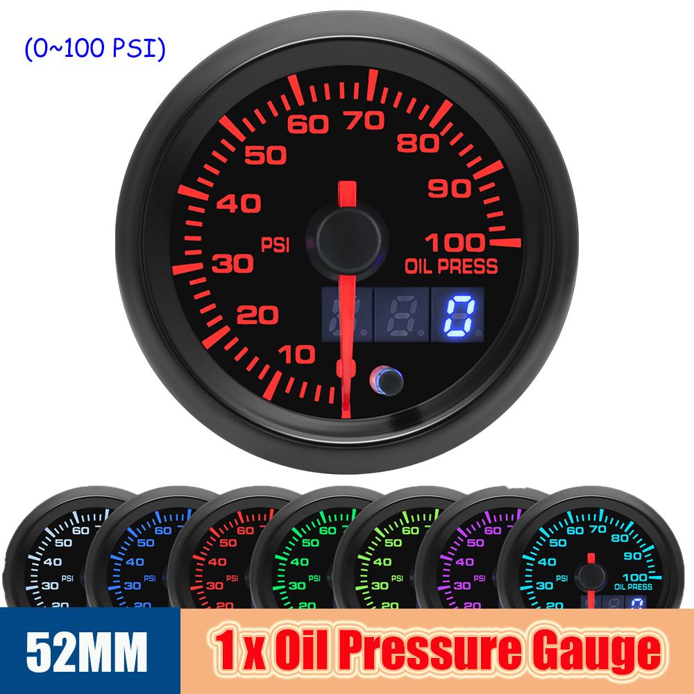 52 мм светодиодный автомобильный счетчик температуры воды / температуры масла / вольтметр / вакуум / датчик наддува / тахометр / давление масла PSI с датчиком для 12 В