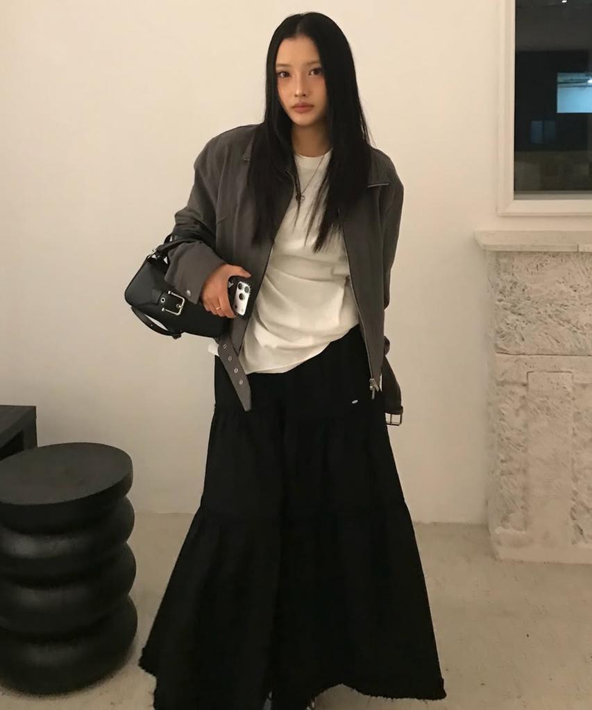 Dear Stalker Este Shirring Tiered Maxi Skirt - Black
