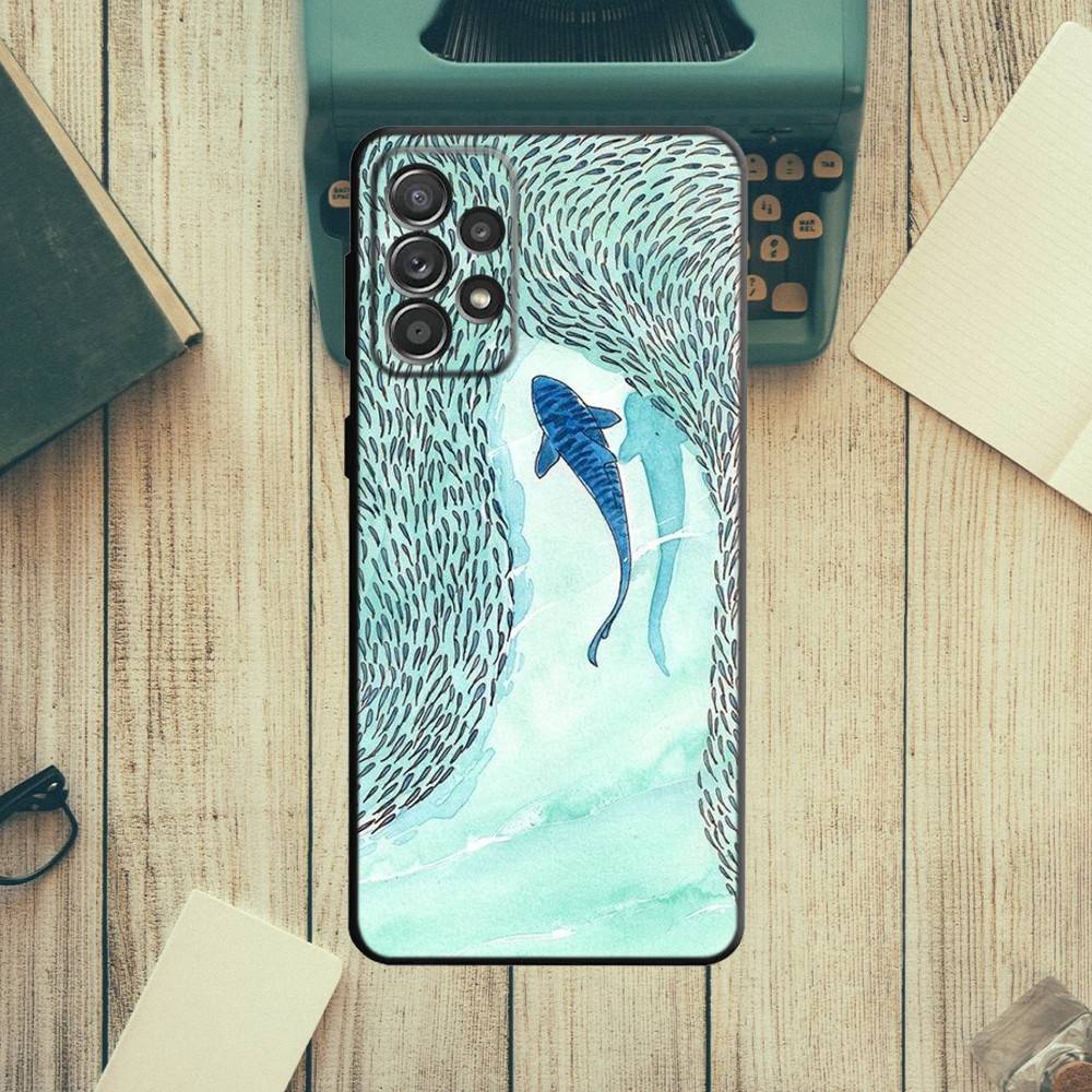 Чехол для телефона 'Плывущая китовая акула в океане' для Samsung S21, S22 Ultra, S20, S30 plus, S22 plus, S23, S30 ultra 5G Силиконовый чехол