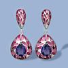 Серебро 925 пробы Фиолетовый Циркон Розовая Эпоксидная смола Необычные Серьги Креативные Женские Изысканные Украшения Ручной работы Эмаль Женские Украшения