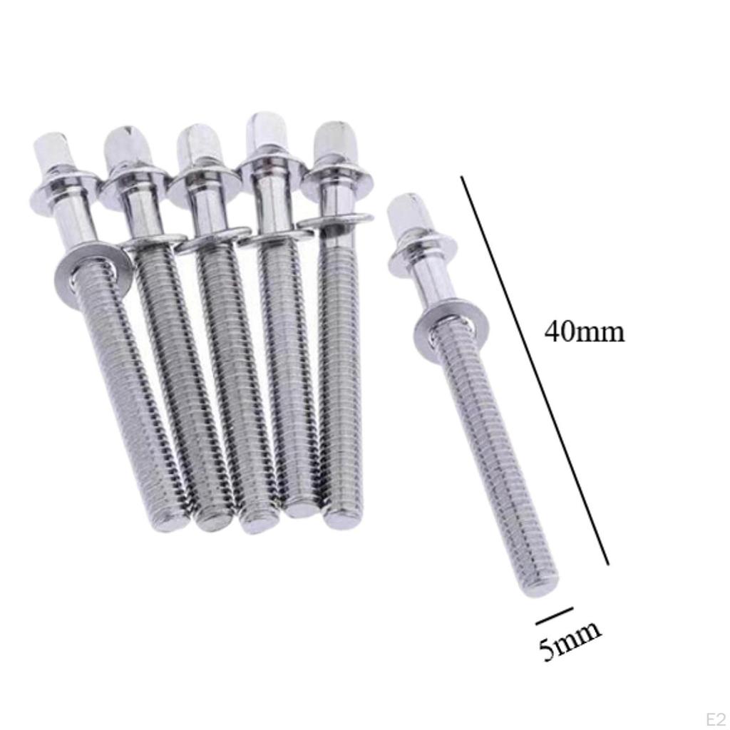 6 Pieces Drum Tension Rods Lug Bolts Screws for Percussion