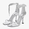 Fashion Liyke Summer Fashion Crystal Fringe Ankle Zip Cover Strap Women Sandals Rhinestones High Heels Gladiator Sandal Party Prom Shoes