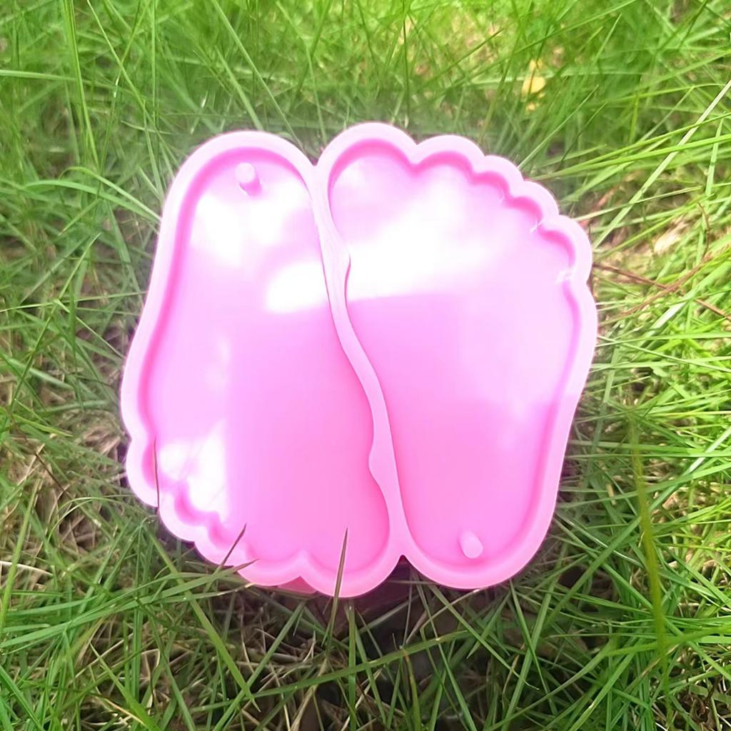 Глянцевые Рождественские Мемориальные Подвески для Ног Силиконовая Эпоксидная Форма DIY Брелок Подвеска Ювелирные Изделия для Подарка на День Святого Валентина Ремесло