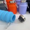 Silicone Cup Retractable Kettle Foldable Water Cup Outdoor Activity Active Trip Lightweight to Carry Water Bottle Water Cup with Climbing Button Ca