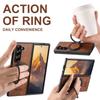 Магнитный кожаный чехол для Samsung Z Fold7/6/5 с вращающимся на 360° кольцом-подставкой