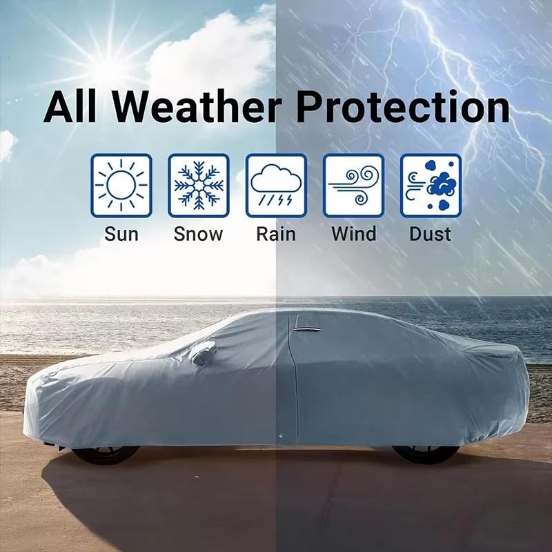 For Mazda CX5 All Weather Oxford Car Cover UV Snow Dustproof Reflective Strip Outdoor Protection Black and Silver