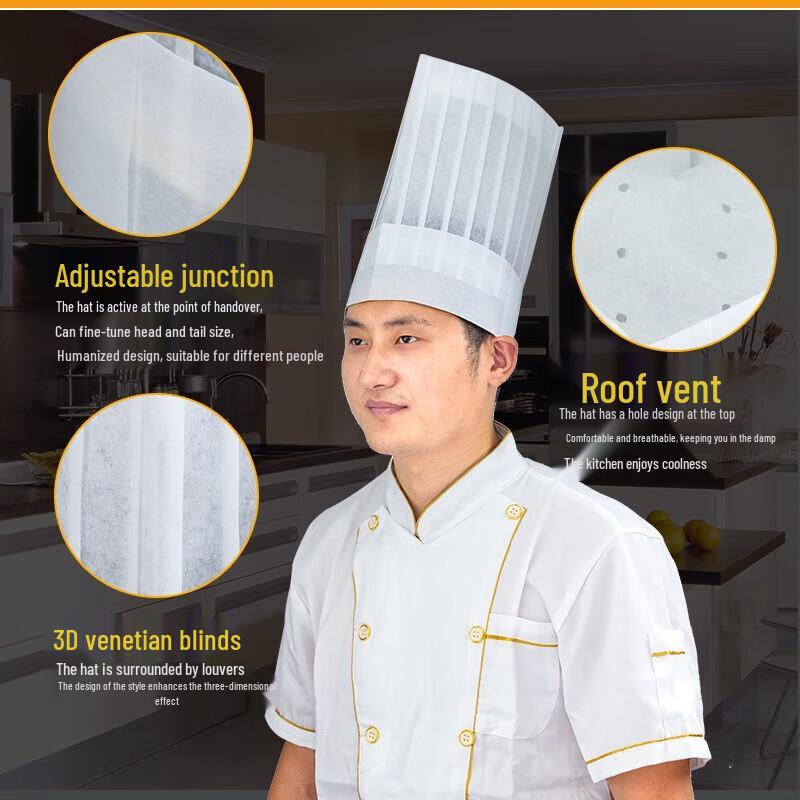 Disposable Tall Paper Chef Hats