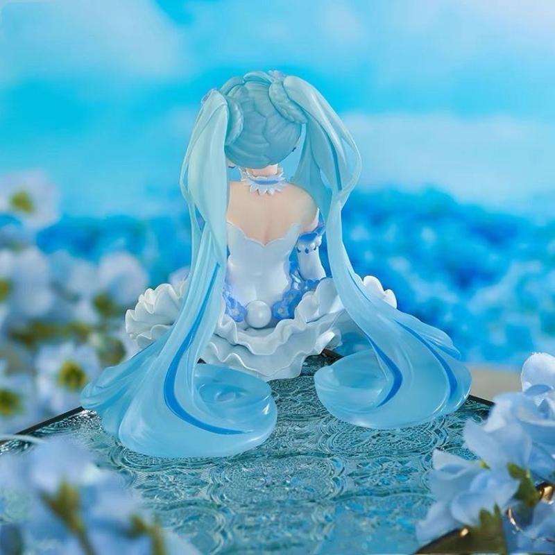 15CM Height "Hatsune Miku, Powder Butterfly Flower Elf Version, Figure/Garage Kit (GK) of Anime Girl, for Computer Case or Car Ornament, Gift