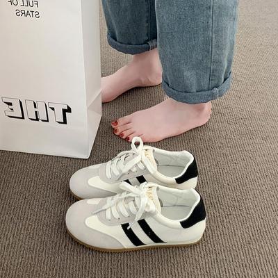 Ретро немецкие тренировочные туфли на плоской подошве женские 2025 осень новые универсальные нескользящие мягкие подошвы легкие спортивные и повседневные кожаные туфли