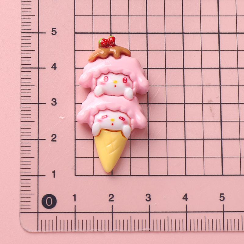 10 Pcs Cute Surface Cartoon Pink Little Sheep Ice Cream Resin Scrapbook Diy Jewelry Wedding Children Hairpin Accessories A66