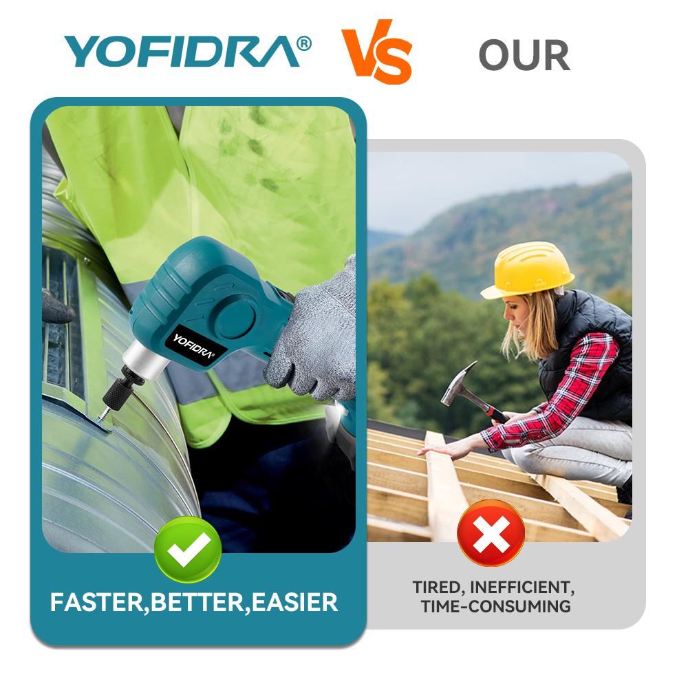 Yofidra Бесщеточный электрический шуруповерт многофункциональный беспроводной эффективный ударный дрель электроинструмент для аккумулятора Makita 18 В