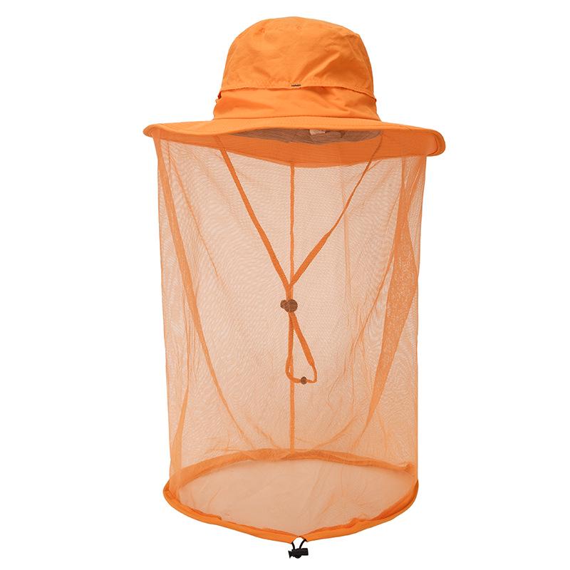 Hat outdoor sun protection big eaves hat travel bucket hat anti-mosquito visor net gauze hat