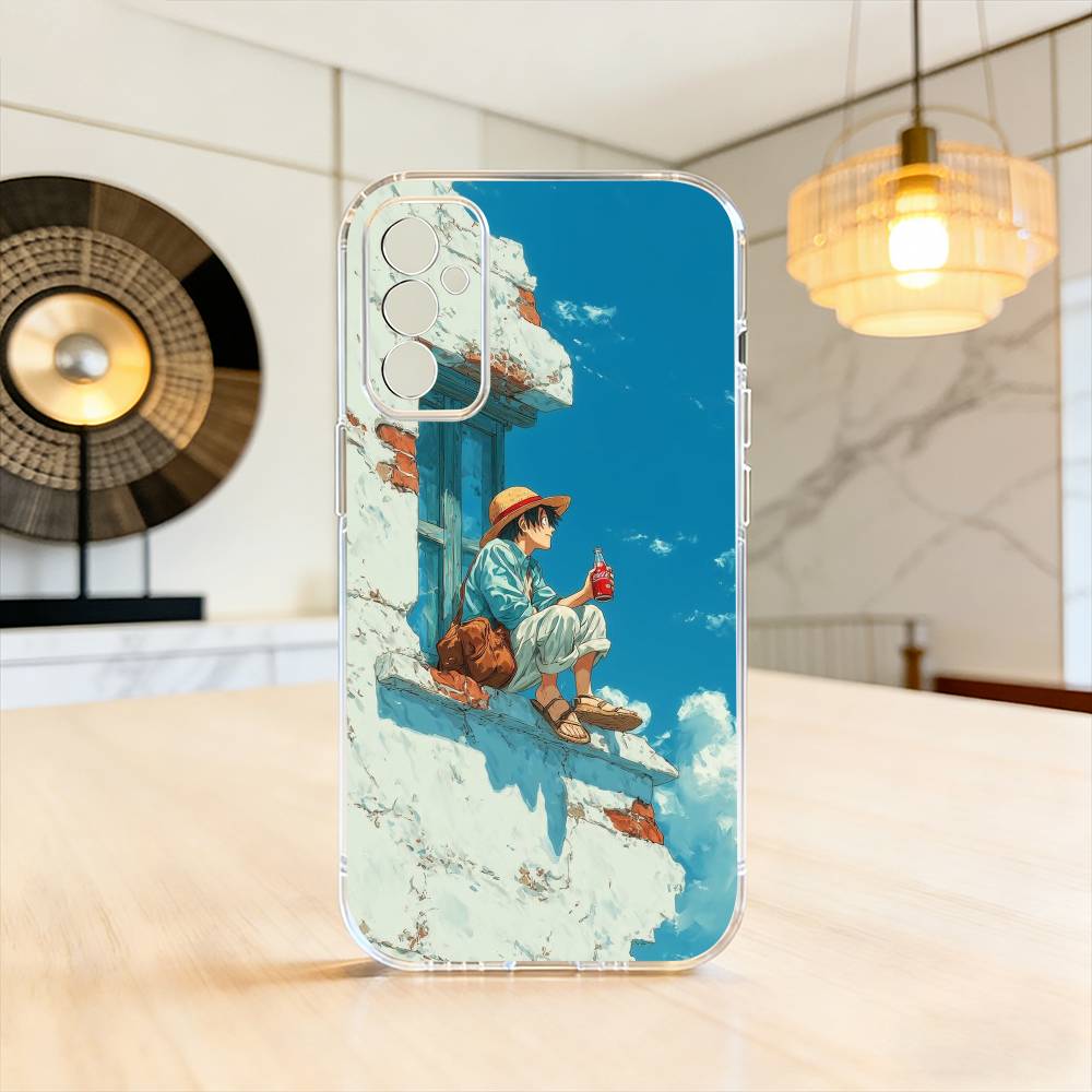 Luffy Straw Hat Calm Ocean Straw Hat Phone Case For SamsungA10,12,20,21S,30,31,40,50,51,52,70,71 Transparent Cover