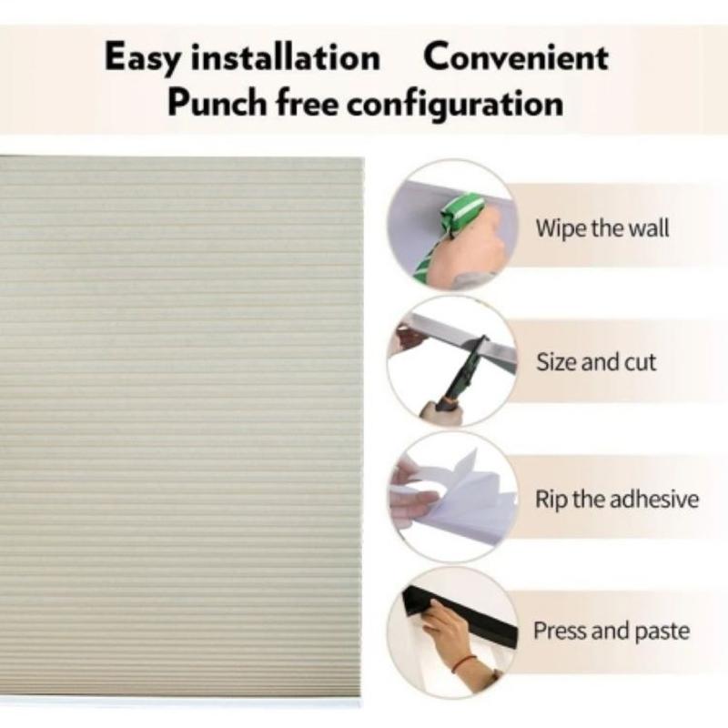 Плиссированные жалюзи, занавески для приватности, самоклеящиеся солнцезащитные шторы, простые затемняющие шторы для спальни, гостиной, балкона