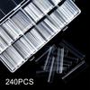 240pcs No C Curve Clear Clear Square Nail Tips 3XL Extra Long Half Cover Fake Nails 12 Sizes Professional Straight Square French