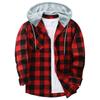 Plaid Pattern Men's Long Sleeve Hooded Shirt Jacket With Chest Pocket, Men's Casual Fall And Winter Coat