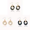 Geometric Wooden Hoop Earrings For Women Summer Fashion Minimalist Jewelry