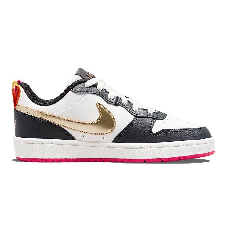 Nike Детские кроссовки Court Borough Low 2 SE GS Summit White Pink Prime Off-Noir Metallic-Pewter DJ0040-100