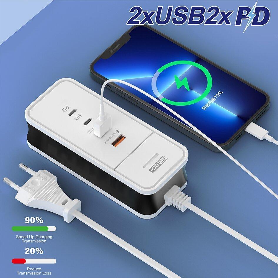 4-портовое USB-зарядное устройство QC 3.0 PD 50 Вт, быстрая зарядка, быстрые настенные зарядные устройства для iPhone, Xiaomi, Samsung, мобильный телефон, USB-концентратор, дорожный адаптер