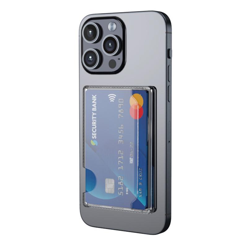 Transparent Magnetic Phone Card Case Back Cover For Iphone 12 For Magsafe For Samsung Xiaomi Huawei For Id Card Bank Card