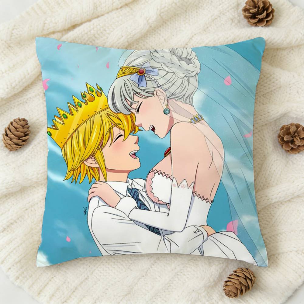 Anime TThe Seven Deadly Sins Doublesided Printed Square Decorative Cushion Cover for Sofa Living Room Home Decor
