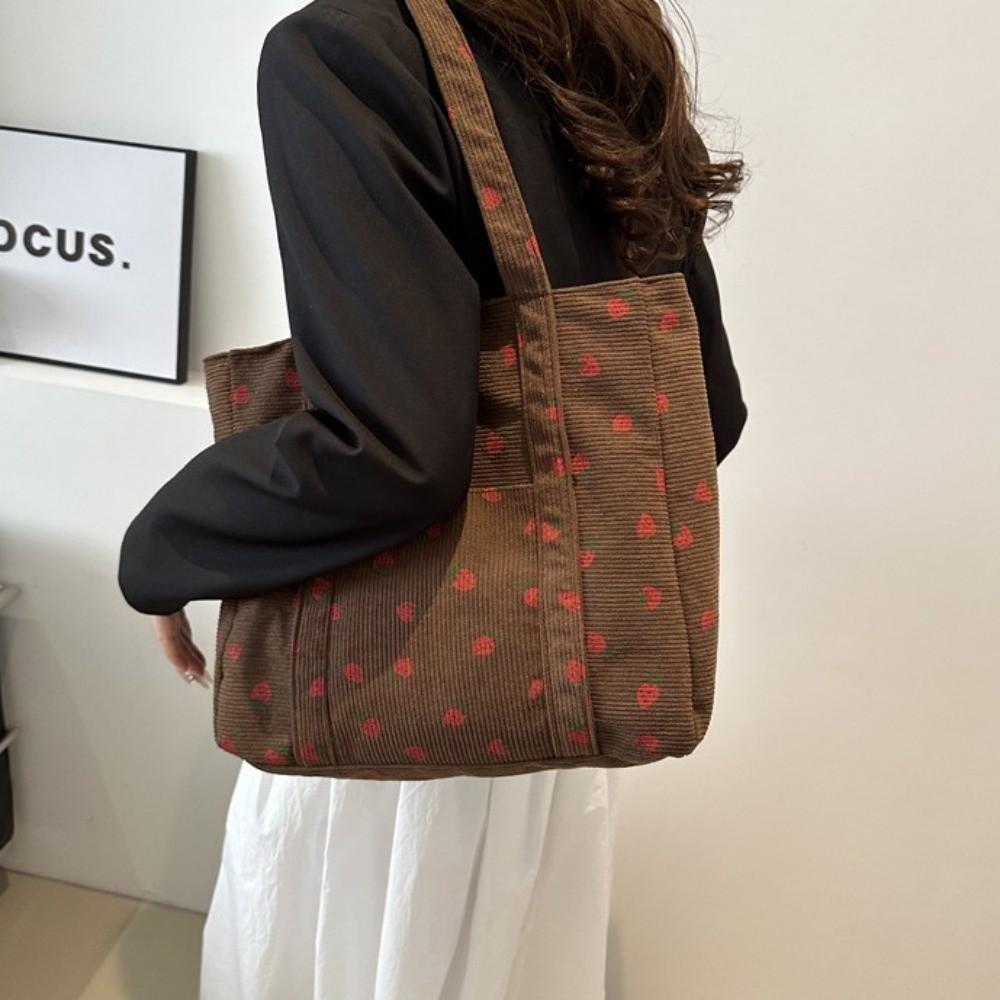 Fashion Fruit Strawberry Tote Bag Large Capacity Fruit Handbag Fruit Shoulder Bag  Streetwear