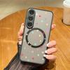 Color Love Hearts Print Magnetic Phone Case For Samsung S24 FE S23 Ultra S22 A56 A36 A15 A55 A35 A14 A54 Matte Clear for MagSafe Shockproof Slim Cover