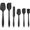 Набор силиконовых лопаток 6 ШТУК Термостойкий, HKISIT Силиконовый скребок для торта, Кухонные гаджеты для выпечки. Набор силиконовой кухонной утвари, Черный
