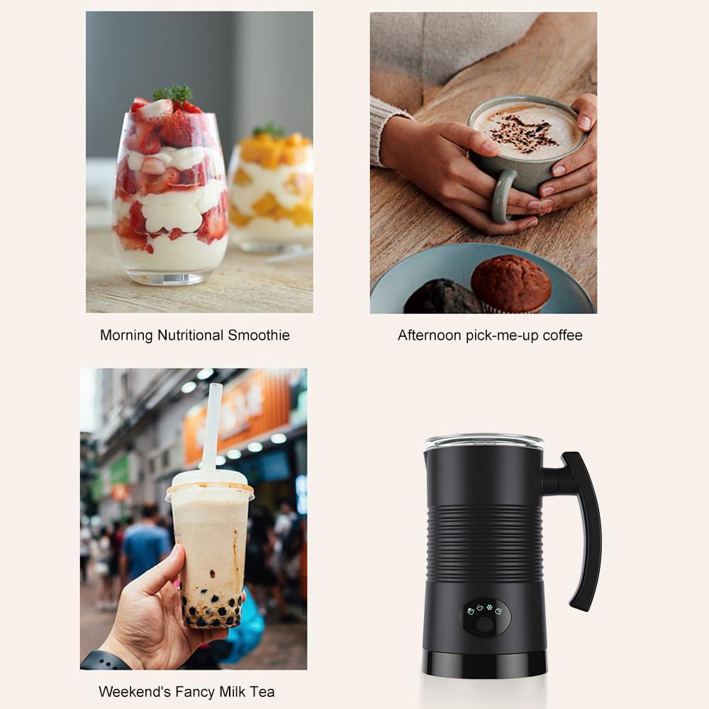 Вспениватель молока 4 в 1 Пеногенератор для горячей и холодной воды, 400 Вт, нержавеющая сталь, антипригарное покрытие, 11,84 унций/350 мл