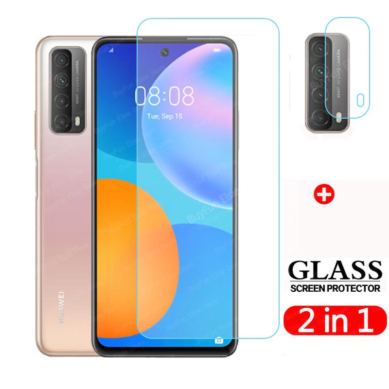Закаленное стекло 2 в 1 для huawei P Smart 2021, защитное стекло для экрана камеры, стекло для huawei P smart 2021, стекло