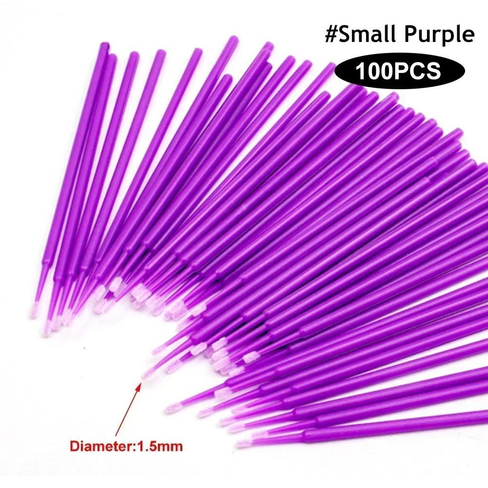 100 шт. Щеточка для чистки ресниц, микроватные палочки для наращивания ресниц, отдельные микрощеточки для ресниц, инструменты для снятия макияжа