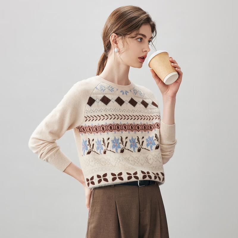 Komom Boca 2025 Autumn/Winter Women's Round Neck Cashmere Sweater