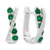 Серебряные серьги с изумрудом nano 1.152ct (2192169)