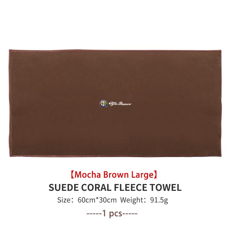 For Alfa Romeo Microfiber Towel Car Wash Cloth Soft Auto Cleaning Rag GT Stelvio F1 Brera Volante Tonale Gloria Disco