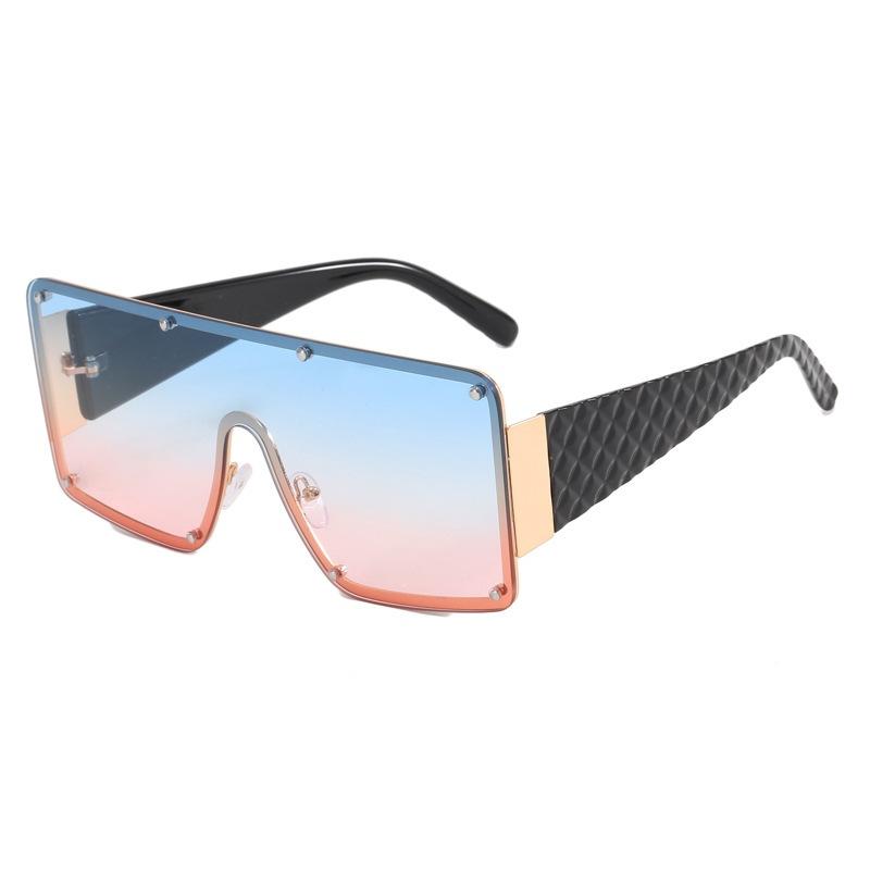 European and American fashion new one-piece large-frame sunglasses personalized wide-sided ins street shooting catwalk glasses male Internet celebrity