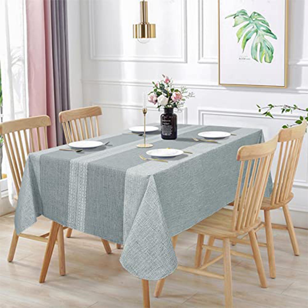 Зелено-белая клетчатая скатерть. Простая элегантная серая скатерть. Семейный сбор, ежедневный стол, водонепроницаемое украшение.