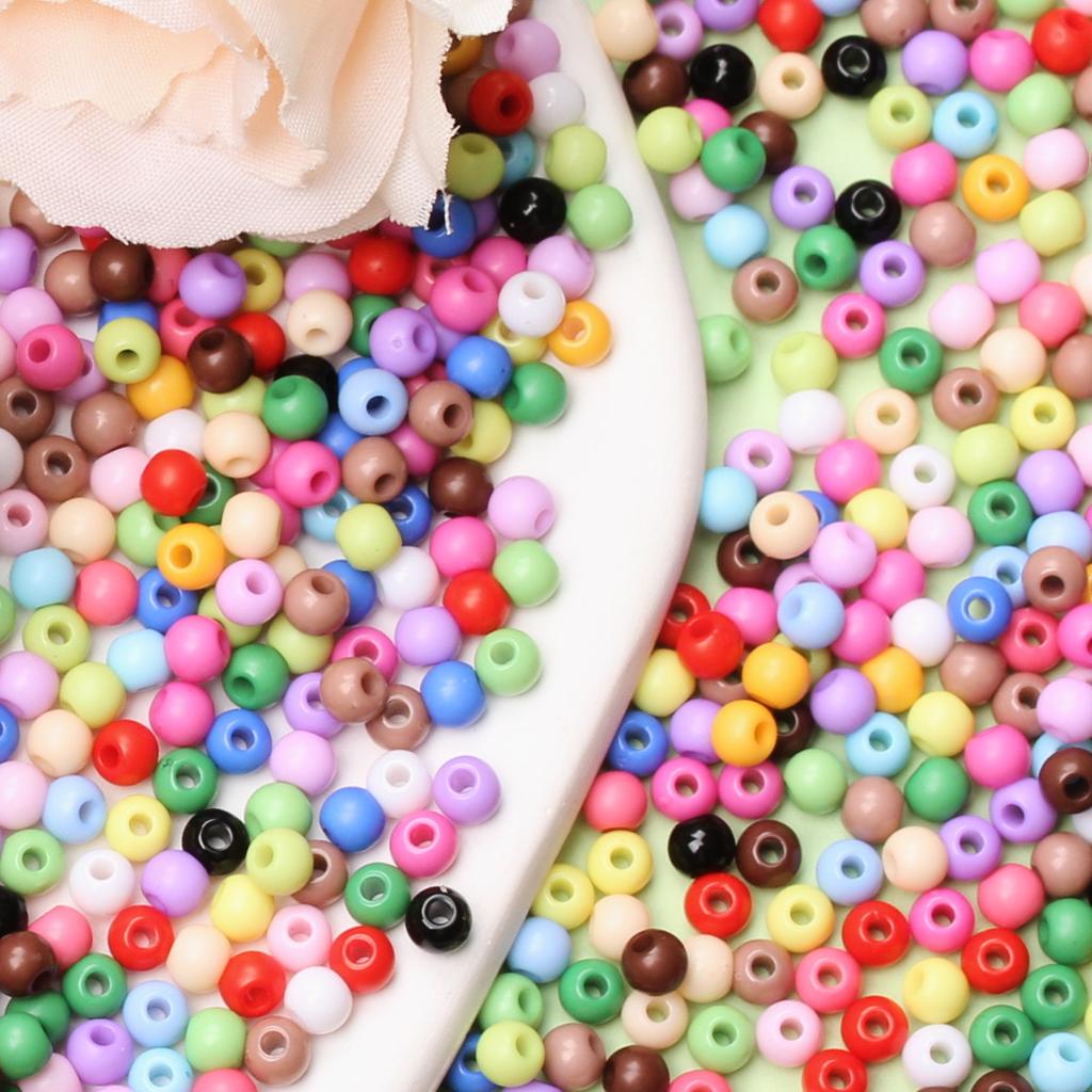 Creative Handmade Material DIY Crafts Acrylic 4mm Multicolor For Jewelry Making Loose Beads Findings Jewelry Accessories Soild Color 500PCS