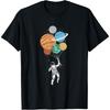 Astronaut Holding Planet Balloons Solar System Space T-Shirt