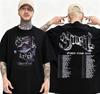 Лето 2025 Мерч группы Ghost Skull Мировое турне Мужская футболка Хип-хоп Уличный Свободный Топ 100% Хлопок Футболка Короткий рукав