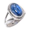 Подарочное кольцо из чистого серебра 925 пробы с натуральным кианитом ручной работы S.7 h8V89